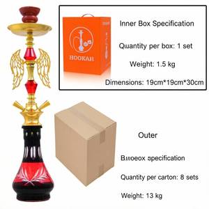 Cachimba Árabe de Estilo Clásico, Diseño de Aleación, Tamaño Mediano, Diseño de Alas, Sets de Cachimba al por Mayor, Shisha - Product Image 3