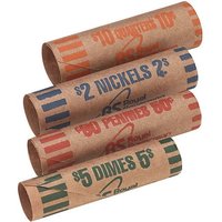 Emballage durable de tubes à pièces en papier kraft au design personnalisé, préformé, tailles assorties pour emballage bancaire