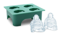 Moule 3D Bouddha Rire Moule en silicone à 4 cavités pour la fabrication de glace et de résine et de bougies et de gâteaux, Party Favor