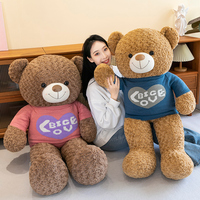 Nouveau pull de la Saint-Valentin, grand ours en peluche personnalisé OEM ODM, vente en gros, ours en peluche rembourré en fourrure, jouet pour filles, idéal comme cadeau
