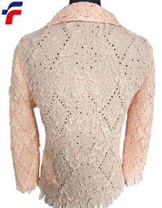 Nuovo arrivo: <span class=keywords><strong>Giacca</strong></span>/<span class=keywords><strong>camicia</strong></span> da <span class=keywords><strong>donna</strong></span> in tessuto T/C rosa cipria con pieghe e fori, taglia unica. - Product Image 3