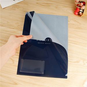 Carpeta de Archivo Transparente en Forma de L, Personalizada, de Plástico PP/PVC A4, para Suministros de Oficina, con Bolsillo Frontal - Product Image 2
