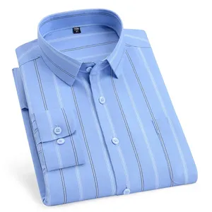 Camicie a maniche lunghe Oxford in cotone 100% tinto in filo, taglie forti fino alla 14XL, per <span class=keywords><strong>uomo</strong></span>, eleganti, <span class=keywords><strong>casual</strong></span> chic, da ufficio, a quadri - Product Image 4