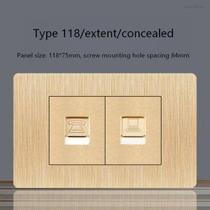 Interruptor de pared moderno en oro cepillado, enchufe de pared, interruptor de TV y toma de corriente para el hogar, oficina y hoteles. - Product Image 3