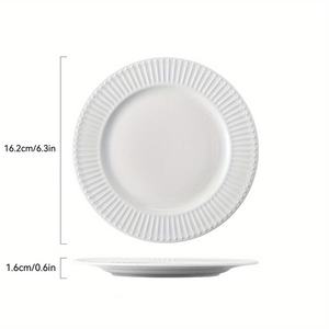 Piring makan porselen putih, set piring Salad atau makanan penutup bulat tahan gores bebas timah untuk Oven Microwave - Product Image 6