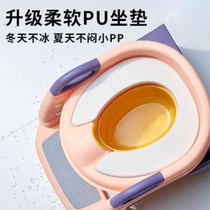 Taburete para inodoro para niños con agarre de silicona antideslizante para niños pequeños, entrenamiento para ir al baño, azul y amarillo - Product Image 5