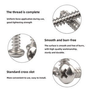 M2.3 Micro Auto Tapping Parafusos Cross Groove Pan Head Thread Fastener Slotted Wood Screw Anti Corrosão e Resistência à Ferrugem - Product Image 2