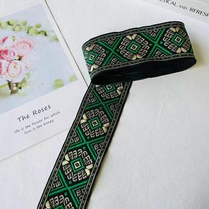 ผ้าลูกไม้ลายแจ็คการ์ดสไตล์ชาติพันธุ์ ทอลายเรขาคณิตสี่เหลี่ยมผืนผ้า สำหรับเครื่องประดับเสื้อผ้า ความกว้าง 3.3-5 ซม. รุ่น ST-2142 - Product Image 4