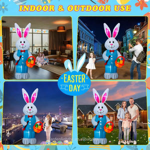 Conejo Gigante Inflable de 8 Pies para Pascua - Conejo Iluminado que Sostiene una Cesta de Huevos de Pascua para Decoración de Jardín, Patio y Fiestas - Product Image 4