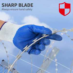 Maquinilla de afeitar galvanizada por inmersión en caliente de bajo precio, hoja de afeitar de <span class=keywords><strong>doble</strong></span> hebra de <span class=keywords><strong>concertina</strong></span> con alambre de púas con fácil instalación antioxidante duradera - Product Image 2