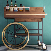Chariot de service de luxe en bois MOYI, chariot de bar argenté, chariot de bar personnalisé en métal pour hôtel et restaurant, chariot à boissons moderne, chariot de bar pour mariage