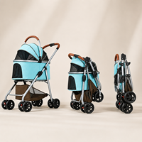 Poussette pliable pour animaux de compagnie avec cabine détachable, roues en EVA, maille respirante et verrou de sécurité pour chats et chiens – Marque privée