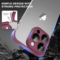 Protecteur de cadre d'objectif de caméra étui pare-chocs souple en TPU antichoc couverture arrière véritable coussin d'angle nu pour iPhone 11 12 13 14 Pro 14 Plus