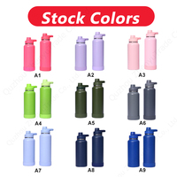 Bouteille d'eau sportive isolée sous vide 350ml 600ml 800ml 1000ml, gourde métallique réutilisable, impression de logo personnalisée acceptée