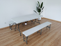 Banc de jardin pliable en plastique blanc, nouveau design, prix compétitif