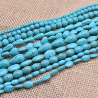 Blue Abacus Stone Turquoise Teardrop Shape Loose Spacer Beads 15 \ "Strand 8mm DIY Charm Jewelry Making 4mm Size Options