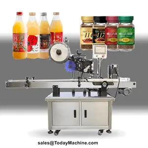 Automatische Blikken Plakken Etiketteerapplicator Azijn Saus Glazen Fles Etiketteermachine