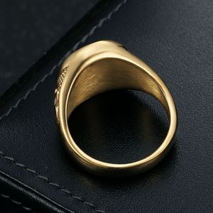 Men's Gold Plated Horse Head <b>Ring</b> Stainless Steel Animal Zodiac Jewelry Gift Size US - Product Image 4