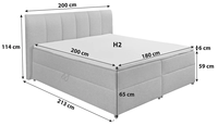 Luxuriöses Polsterbett mit Boxspring, Gasdruckfeder-Stauraum, Feder-in-Feder-Doppelstützsystem, Maßgefertigte OEM Schlafzimmer- und HOTEL-Möbel