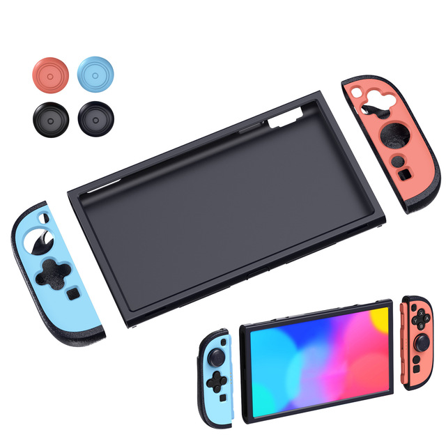 STARTRC GAMES Custom Defense Kit for Switch 2 - Two-Tone Silicone Case with Removable Grip & Joystick Caps | Style & Protection