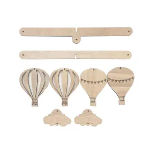 Tùy Chỉnh Thiết Kế Hình Dạng Ván Ép Bé Crib Di Động Rattle Đồ Chơi Không Khí Nóng Bóng Có thể Hình Dạng Bằng Gỗ Cot Bắc Âu Bé Giường Chuông Cho Giường