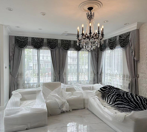Valance Rèm sợi nhuộm rèm cửa cho cửa sổ lớn rèm cửa cho phòng khách & Châu Âu Màn Nhà - Product Image 5