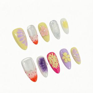 Échantillon de capsules d'ongles en gel souple, couvrance totale, formes longues, amande, carrée, French Guide Line, courbe C, rose, double forme - Product Image 1