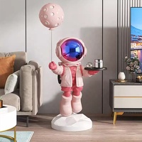 Vente en gros Spaceman Sculpture pour la décoration du salon Résine Space Craft Astronaute Smart Voice et Bluetooth Audio Statue