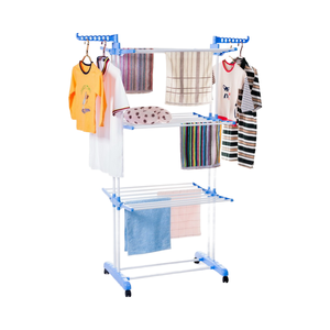 <span class=keywords><strong>2025</strong></span> nóng bán tùy chỉnh thép không gỉ 4-Tier có thể gập lại quần áo Rack & quần áo móc áo với ròng rọc cho phòng khách sử dụng - Product Image 5