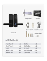 Cerradura Inteligente sin Llave Aurelysse con Huella Dactilar Antirrobo de Aleación de Aluminio TTLock APP Tarjeta de Memoria Latón/Aluminio/Acero/Madera/Acero Inoxidable