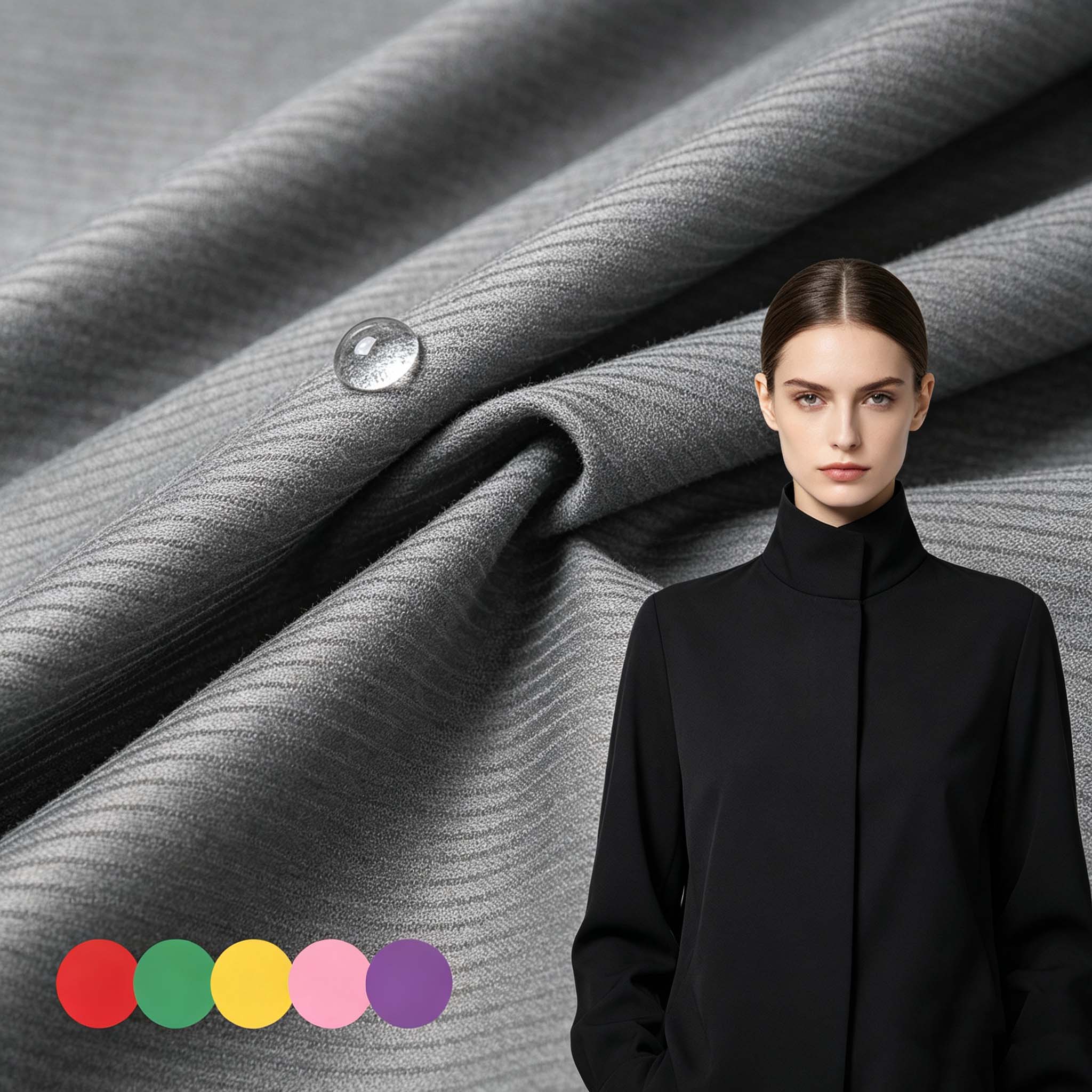 Breathable Warm 330GSM 100% Polyester Stripe Interlock Laminated with Fleece Fabric for Activewear Outerwear Sportswear