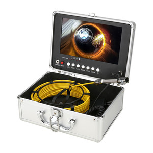 Caméra d'inspection de canalisation de 9 pouces, sonde en acier inoxydable, IP68, écran 720P, angle de l'objectif de 145 degrés, 512 Hz - Product Image 1