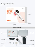 Mini appareil de thérapie au laser froid portable, double longueur d'onde 650 nm + 808 nm, minuterie de 5 à 30 minutes pour soulager la douleur des chiens et des chats à domicile