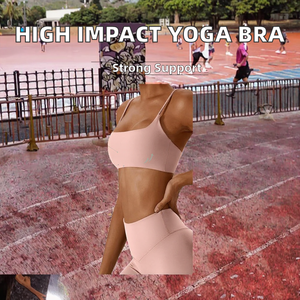 Sujetador deportivo de yoga para mujer al por mayor, con cuello en U, transpirable, ligero, personalizado, de alta sujeción, con logo frontal, de secado rápido - Product Image 2