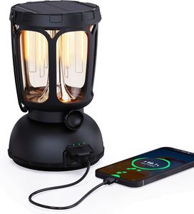 Camping <b>Lantern</b> Rechargeable 6000mAh 650LM LED Waterproof <b>Solar</b> Hand Crank Emergency <b>Power</b> Outages Hurricane 200 Hours - Product Image 1