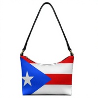 Sac à bandoulière en cuir imperméable avec drapeau de Porto Rico NICE pour le travail, sac à main à poignée supérieure, idéal pour les voyages et les tenues quotidiennes, tendance