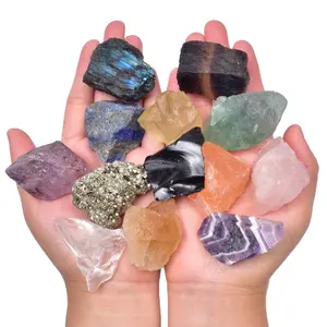 Kristal Batu Kasar Batu Permata Mentah Mineral Tidak Teratur Reiki Chakra Kristal Penyembuhan Batu Grosir Alami Feng Shui Pot Bunga