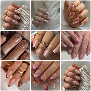 Faux ongles carrés courts en ABS résistant aux chocs, effet chrome métallisé, avec franges à pampilles, pour ambiance de soirée en boîte de nuit, livraison rapide en gros - Product Image 5