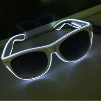 Lunettes LED à fil clignotant pour Halloween Lunettes lumineuses pour fête Éclairage décoratif Cadeau classique Lunettes de soleil lumineuses à LED pour fête