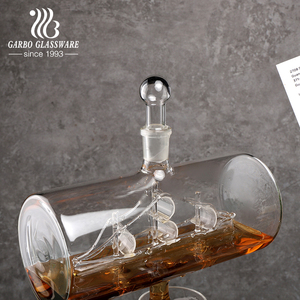 Carafe à <span class=keywords><strong>whisky</strong></span> 1000ml, livraison à la voile, nouveau design, cadeau de festival, verre cristal, avec <span class=keywords><strong>plateau</strong></span> en bois, 5 pièces - Product Image 5