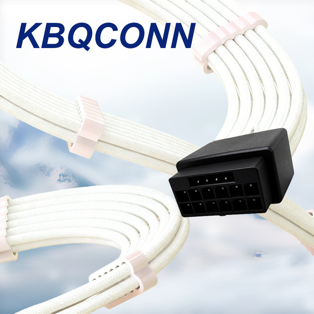 KBQ 12+4 Pin PCIE 5.0 Compatible 12VHPWR 16AWG Cable Right-Angle Connectors for GPU RTX 3090Ti 4070Ti 4080 4090 Power Supply