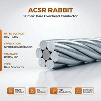 Kabel Kawat Baja Berlapis Aluminium Anti-Korosi Merek Wolf ACSR-Rabbit untuk Tegangan Tinggi -40 ℃ ~100 ℃