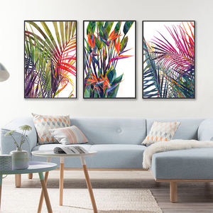 Forêt tropicale fleurs feuilles aquarelle plante <span class=keywords><strong>flamant</strong></span> affiche d'art imprimé photo décor mural toile <span class=keywords><strong>peinture</strong></span> décor de maison - Product Image 2