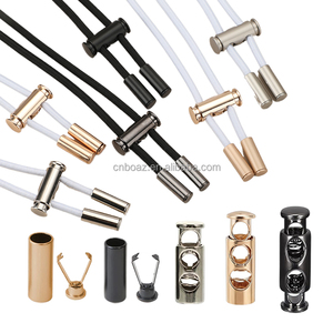 Kim loại dây đàn hồi 2 lỗ hợp kim dây rút dây may mặc phần cứng Hoodies Thể Thao Túi mùa xuân chuyển đổi dây khóa Stopper với logo - Product Image 1