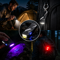 Mini lampe torche multicolore pour le camping en plein air, la randonnée, avec aimant puissant, lumière UV noire, alarme d'urgence, lampe de poche