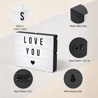 Boîte à lumière de cinéma avec 200 lettres, symboles, émojis, boîte à lumière LED USB pour la décoration de la maison, décoration de chambre, enseigne LED de cinéma, lettres lumineuses, cadeaux