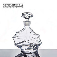 Vente en gros Ensemble de carafe à whisky en cristal à l'ancienne Cadeau Noël en verre à la chaux sodée sans plomb