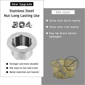 مصفاة حوض الحمام من GURBERRY.COM بتصميم مصقول من النيكل، مضادة للانسداد، قابلة للفك مع سلة تصفية وسدادة - Product Image 4