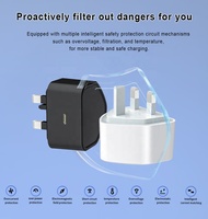 Cargador HNT 45W GaN con Enchufe UK, Carga Súper Rápida PPS, Adaptador de Pared USB C PD PPS 5.0A para Samsung, Certificado CE UKCA RoHS OEM