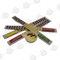 Vente en gros de chewing-gum à bulles en forme de règle, saveurs fruitées mélangées, Halal, avec autocollant de tatouage en papier